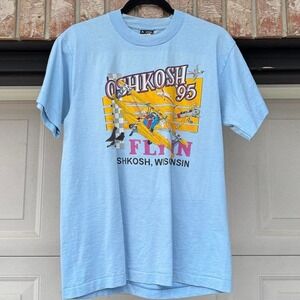 VINTAGE BEST MADE IN USA BABY BLUE "OSHKOSH" GRAPHIC TEE